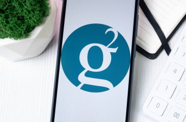 New York, USA - 1 August 2024: Groestlcoin GRS Logo on Phone Screen, Crypto Coin Icon. clipart