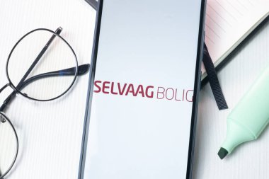 New York, ABD - 1 Ağustos 2024: Selvaag Bolig Logosu Telefon Ekranında, Şirket Simgesi Görünümde.