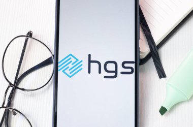 New York, ABD - 1 Ağustos 2024: Hinduja Global Çözümleri Telefon Ekranı Logosu, Görünümdeki Şirket Simgesi.