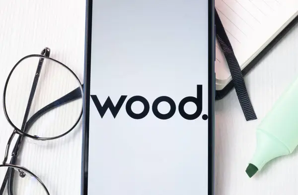 stock image New York, USA - 1 August 2024: John Wood Group Logo on Phone Screen, Company Icon on Display.