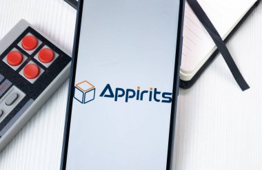New York, ABD - 1 Ağustos 2024: Telefon Ekranında Appirits Logosu, Görünümdeki Şirket Simgesi.