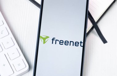 New York, ABD - 1 Ağustos 2024: Freenet Logosu Telefon Ekranında, Şirket Simgesi Ekranda.