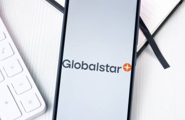 New York, USA - 1 August 2024: Globalstar Logo on Phone Screen, Company Icon on Display. clipart