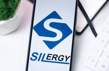 New York, ABD - 10 Ağustos 2024: Telefon Ekranında Silergy Logosu, Ekranda Şirket Simgesi.