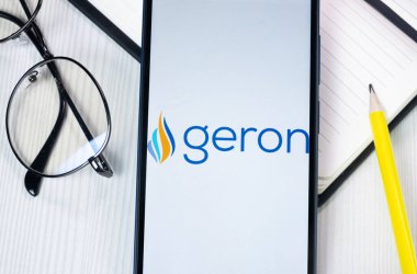 New York, ABD - 1 Ağustos 2024: Geron Logosu Telefon Ekranı, Şirket Simgesi Ekranda.