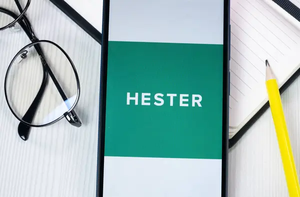 stock image New York, USA - 1 August 2024: Hester Biosciences Logo on Phone Screen, Company Icon on Display.