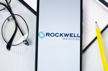 New York, USA - 1 August 2024: Rockwell Medical Logo on Phone Screen, Company Icon on Display. clipart