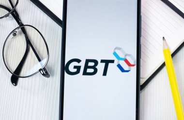 New York, ABD - 1 Ağustos 2024: Global Blood Therapeutics GBT Logosu Telefon Ekranında, Şirket Simgesi Görünümünde.