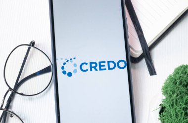 New York, ABD - 1 Ağustos 2024: Credo Teknoloji Logosu Telefon Ekranında, Şirket Simgesi Ekranda.