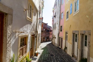 Old street near St George's castle, Lisbon, Portugal
