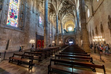 Jeronimos Monastery church (Mosteiro dos Jeronimos). Belem, Lisbon, Portugal