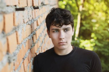 Doğada bir kır evinin yanında ciddi derecede üzgün bir yüzü olan genç yakışıklı bir adam, şimdiden yetişkinliğe adım atıyor ve hala hangi mesleği seçeceğini düşünüyor.