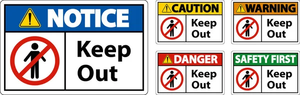 Area Keep Out Zeichen Auf Weißem Hintergrund — Stockvektor