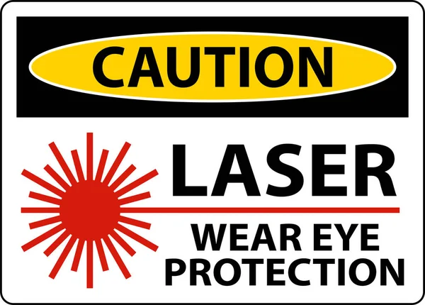 Обережно Лазер Носити Знак Захисту Очей Білому Тлі — стоковий вектор