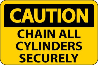 Dikkat İşareti Tüm Silindirleri Güvenli Zincirle