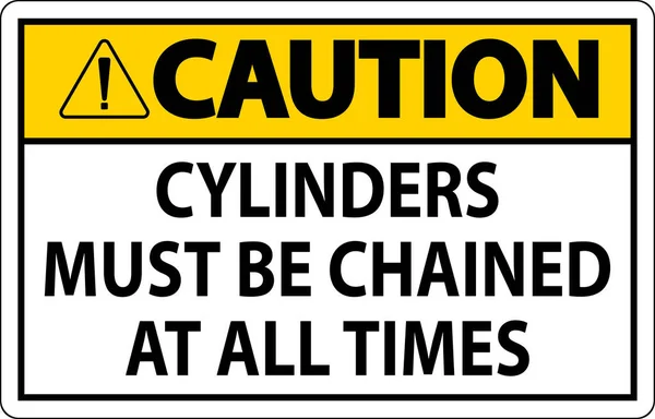 Caution Sign Cylinders Must Chained All Times — Stock Vector