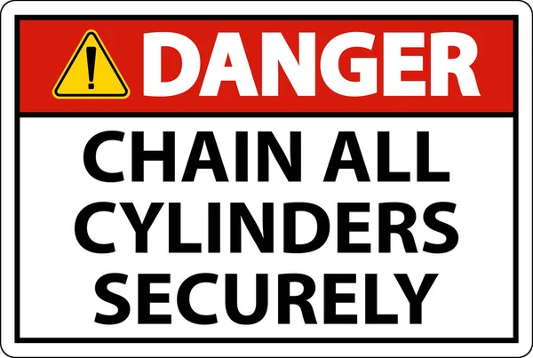 Chaîne Signes Danger Tous Les Cylindres Toute Sécurité — Image vectorielle