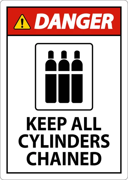 Danger Sign Keep All Cylinders Chained — Stock Vector