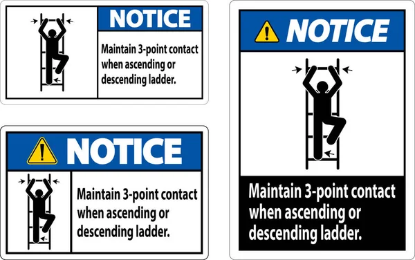 升降梯时注意保持3个接触点 — 图库矢量图片