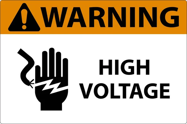 高電圧ラベルの警告サイン — ストックベクタ