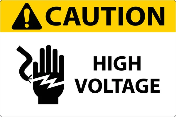 Voorzichtigheid High Voltage Label Sign — Stockvector