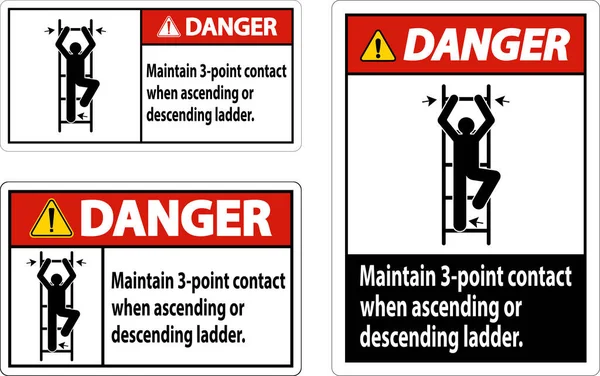 升降梯时 危险保持3个接触点 — 图库矢量图片