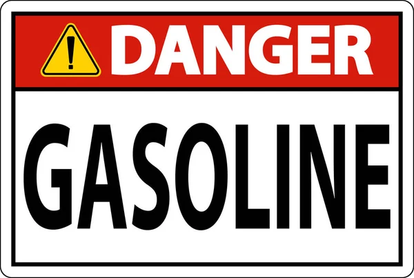 Simbolo Benzina Segno Pericolo Sfondo Bianco — Vettoriale Stock