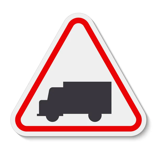 Truck Crossing Sign Witte Achtergrond — Stockvector