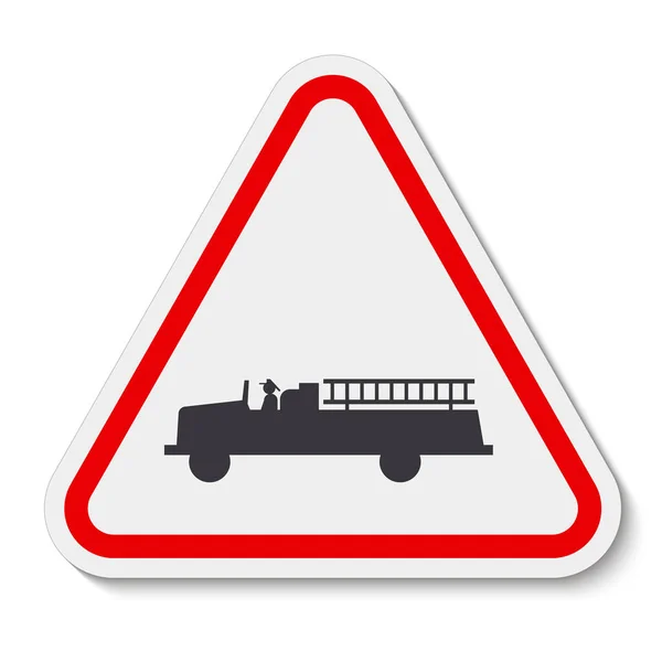 Emergency Vehicle Crossing Znak Białym Tle — Wektor stockowy