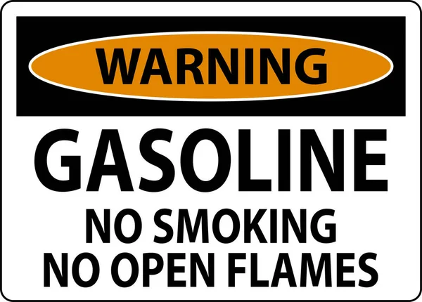 Warning Sign Gasoline Smoking Open Flames — Stock Vector