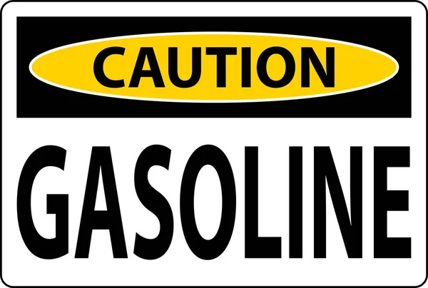 Caution Sign Gasoline Symbol White Background — Stock Vector