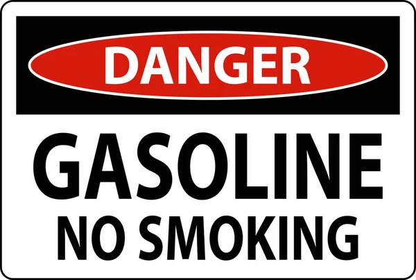 Signe Danger Essence Non Fumeur Sur Fond Blanc — Image vectorielle