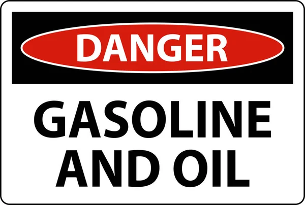 危険標識ガソリンと白の背景に油 — ストックベクタ