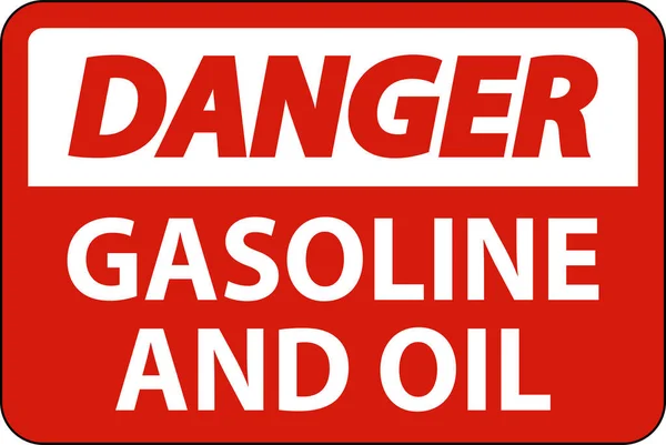 Niebezpieczeństwo Znak Benzyny Oleju Białym Tle — Wektor stockowy