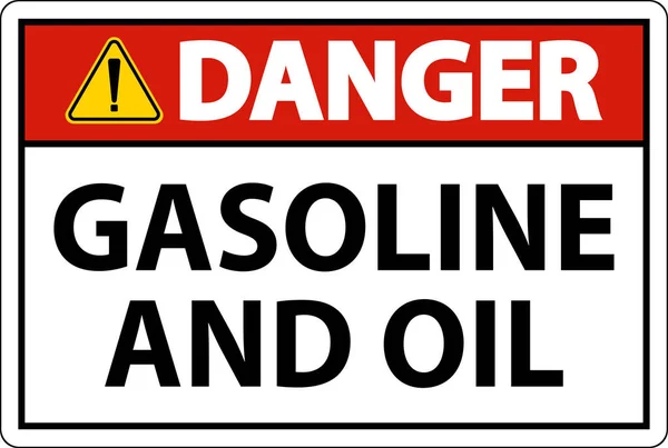 Perigo Sinal Gasolina Óleo Sobre Fundo Branco — Vetor de Stock