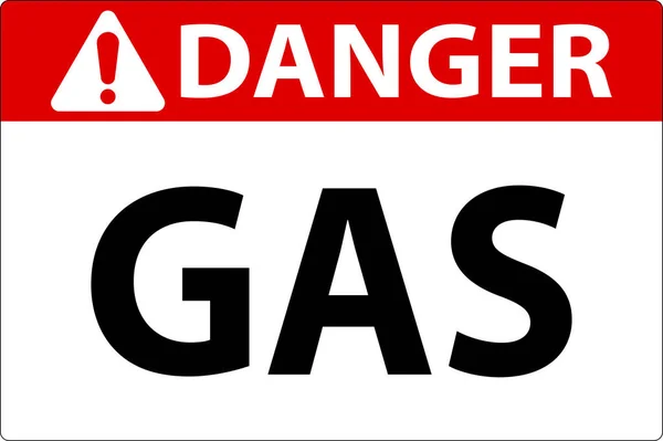 Danger Gaz Signe Inflammable Sur Fond Blanc — Image vectorielle