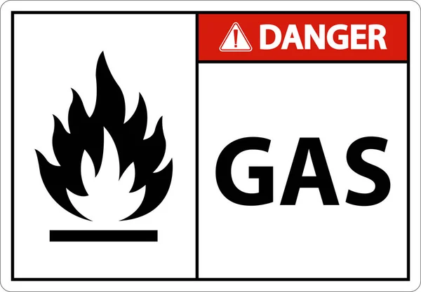 Symbol Danger Sign Gas White Background - Stok Vektor