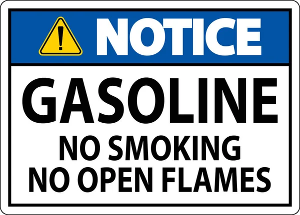 Aviso Prévio Gasolina Proibido Fumar Sem Chamas Abertas —  Vetores de Stock