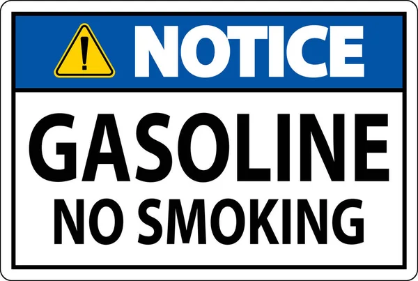 Notice Sign Gasoline Smoking White Background — Stock Vector