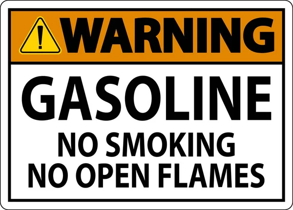 Segnale Avvertimento Benzina Fumare Fiamme Aperte — Vettoriale Stock