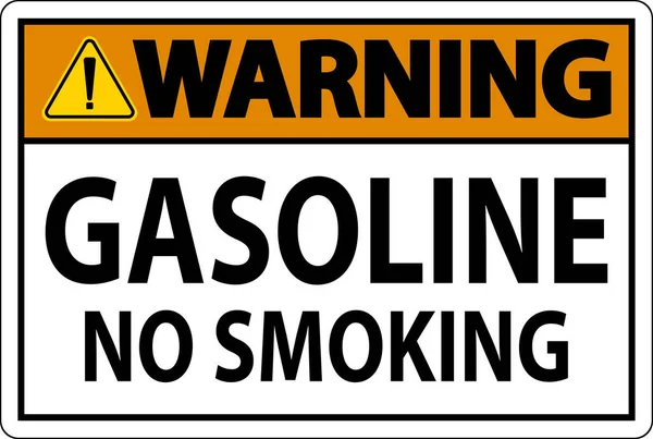 Warning Sign Gasoline Smoking White Background — Stock Vector