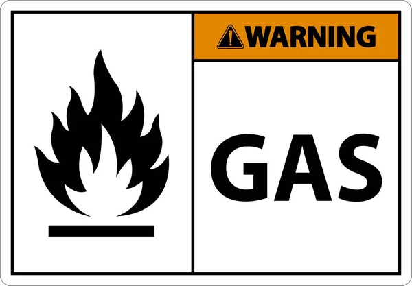 Señal Advertencia Símbolo Gas Sobre Fondo Blanco — Vector de stock