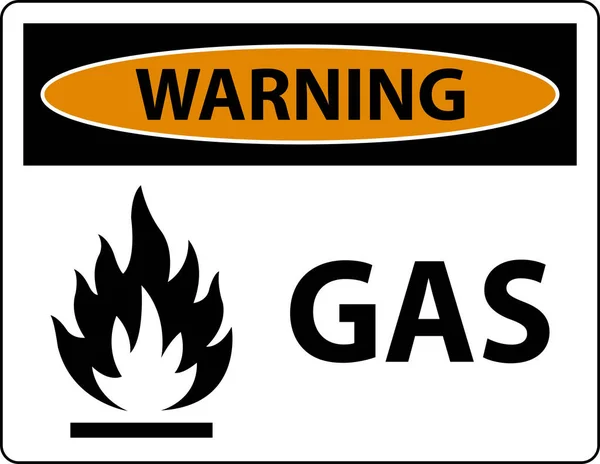 Symbol Varningsskylt Gas Vit Bakgrund — Stock vektor