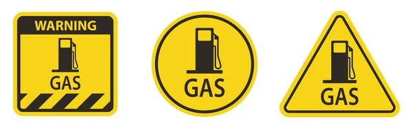 Gas Verkehrszeichen Auf Weißem Hintergrund — Stockvektor