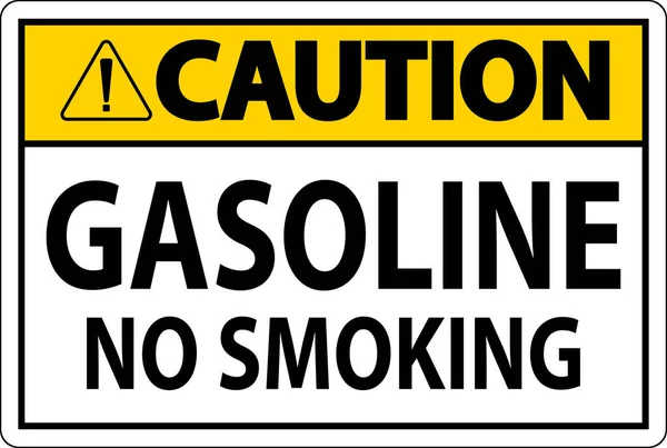 Caution Sign Gasoline Smoking White Background — Stock Vector