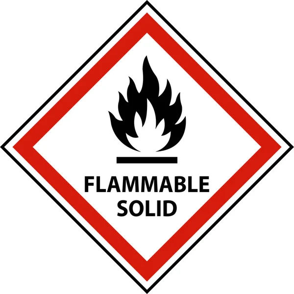 Signes Dangereux Inflammable Solide Sur Fond Blanc — Image vectorielle