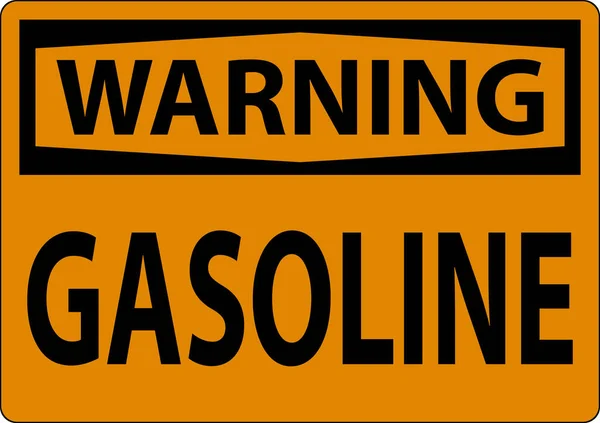 Segnale Avvertimento Simbolo Benzina Sfondo Bianco — Vettoriale Stock