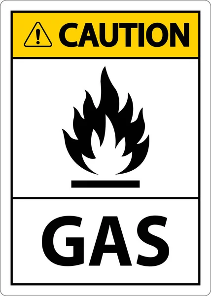 Símbolo Precaución Señal Gas Sobre Fondo Blanco — Vector de stock