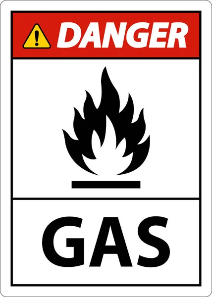 Symbol Danger Sign Gas Auf Weißem Hintergrund — Stockvektor