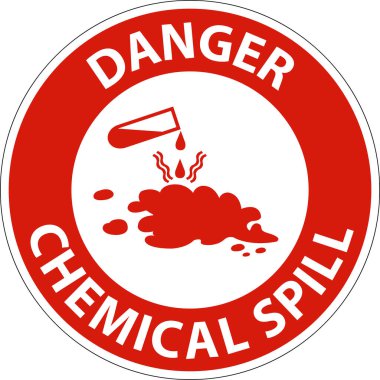 Beyaz Arkaplanda Tehlike Kimyasal Dökülme İşareti